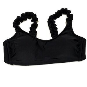 Wild Fable Size S (4-6) Black Ruffle Strap Bralette Removable Pad Bikini Top